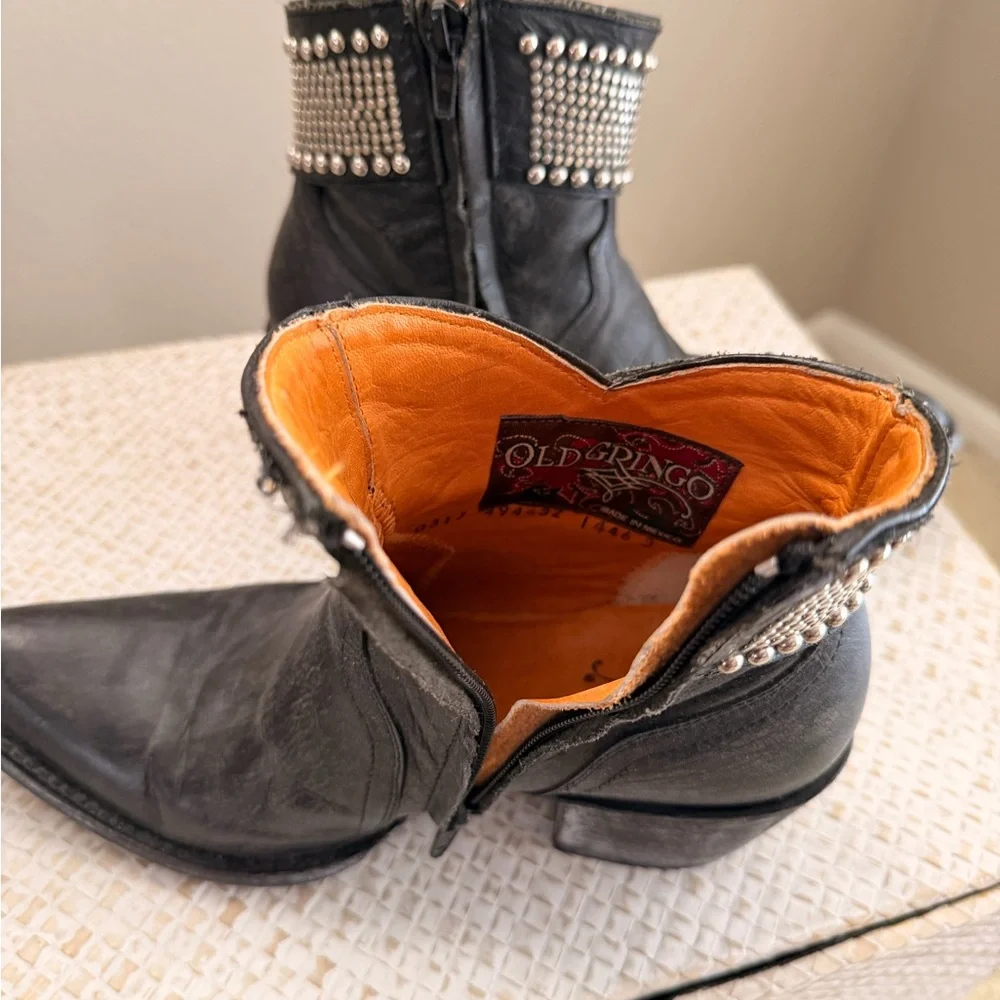 Black Studded Ankle Boots - Picture 5 of 8